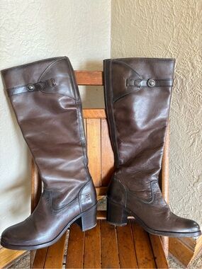 Frye Malorie Dark Brown Leather Knee Boots